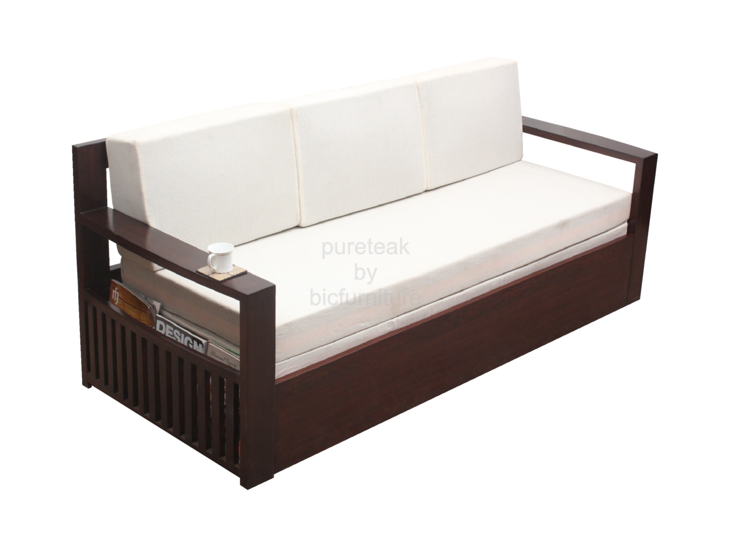 Teak Wood Sofa Bed With Storage