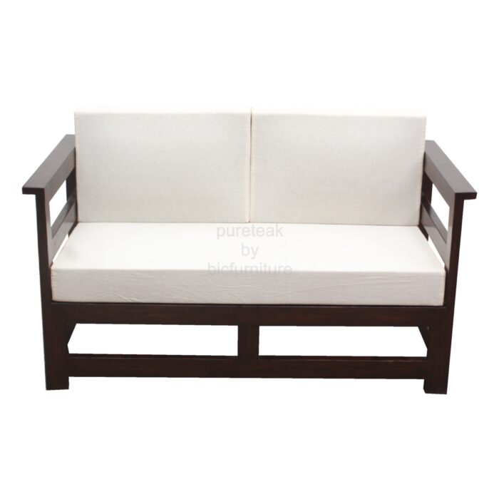 solid wood two seater sofa dark finish