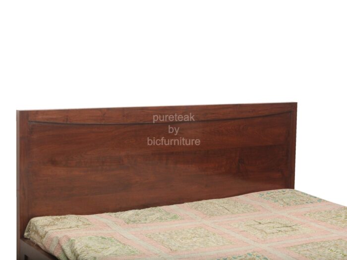 stylish teak wood double bed with lower storage