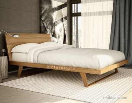 Bed in pure teakwood with modern design