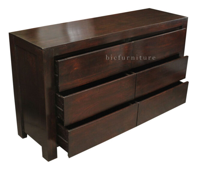 Dark walnut finish chest of drawers