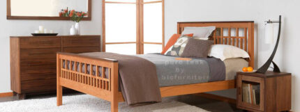 Pure teak wood bed in elegant design