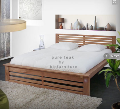 Teak bed in pure teak wood