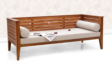 Teak wood three  seater sofa with  concept of indian  culture designs