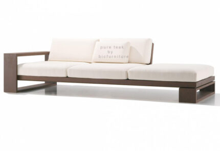 simple modern white sofa design with wooden couch built in with small table plus cushions ideas e1434456099262
