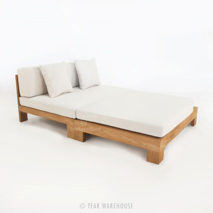Teak wood bed with natural finish