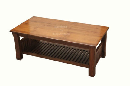 Wooden coffee table with strip design