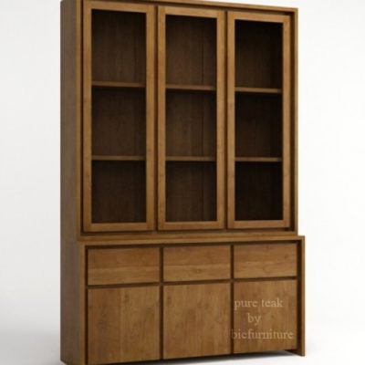 wooden 3 door showcase cabinet2
