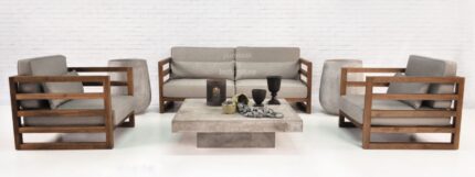 Sofa set in square strip design