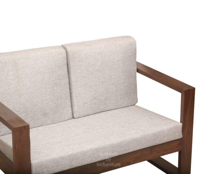 Teak Wood 2 Seater Sofa In Square Design