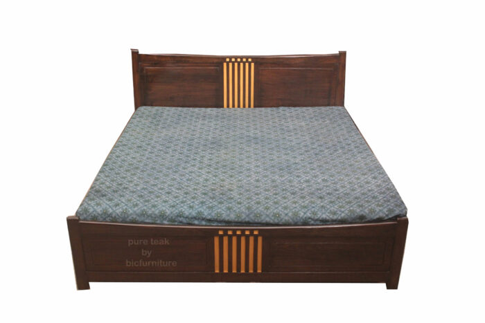 Teak wood gold Bed design 1