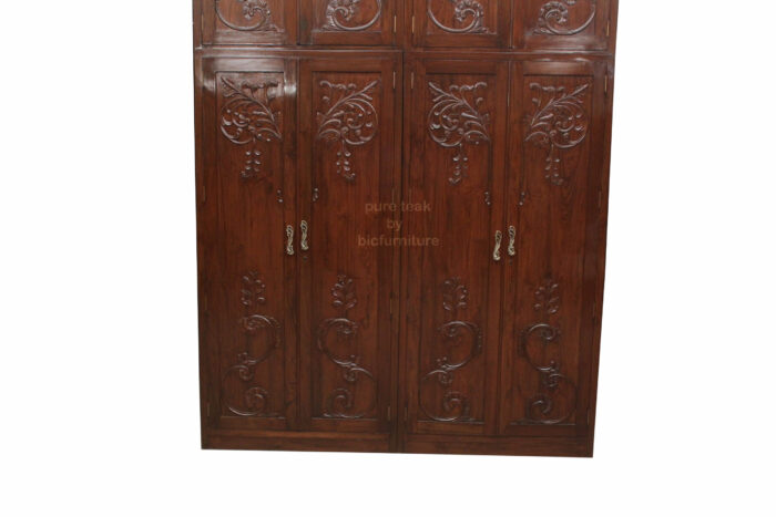 pure teakwood carved wardrobe design 31