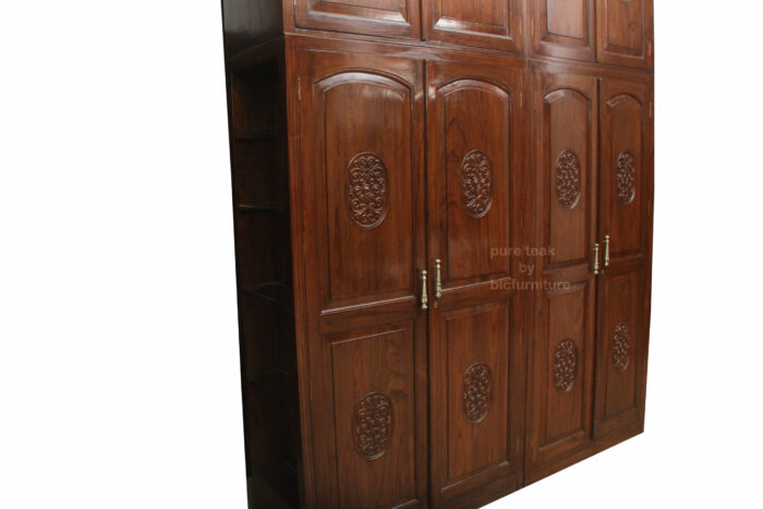 pure teakwood carved wardrobe design 4