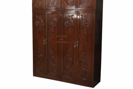 pure teakwood carved wardrobe design 51