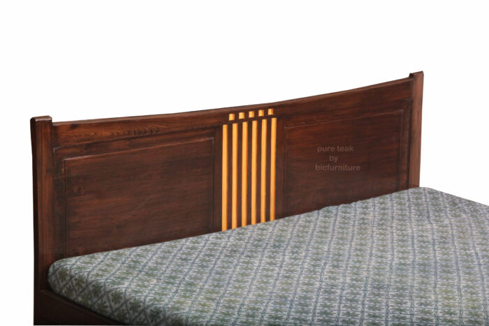 pure teakwood gold bed design 13