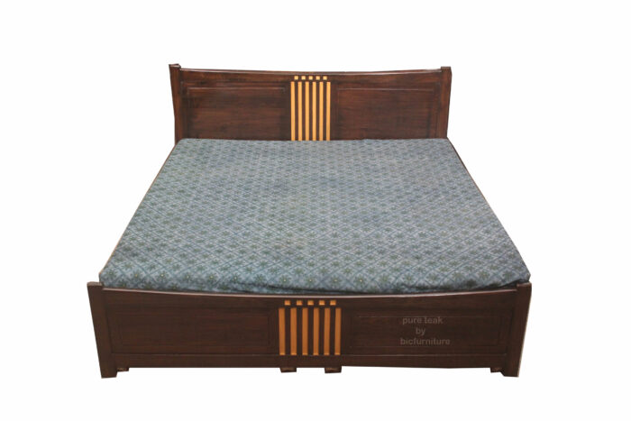 pure teakwood gold bed design 5