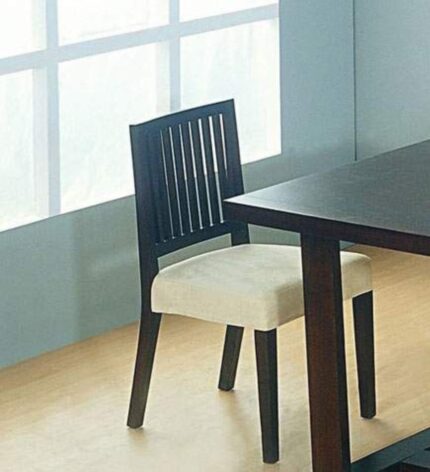 Dining chair with strip design in teakwood