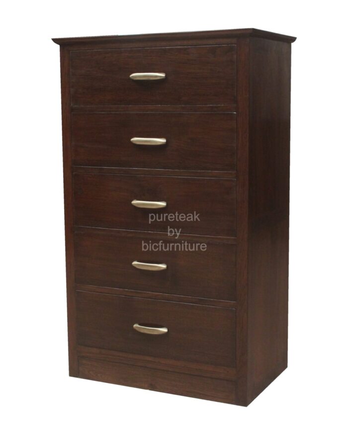 Profile view of chest of drawer