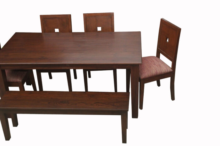 Teakwood Dining Table With Cushion Chair 2