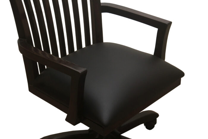 teakwood leather revolving office chair 2