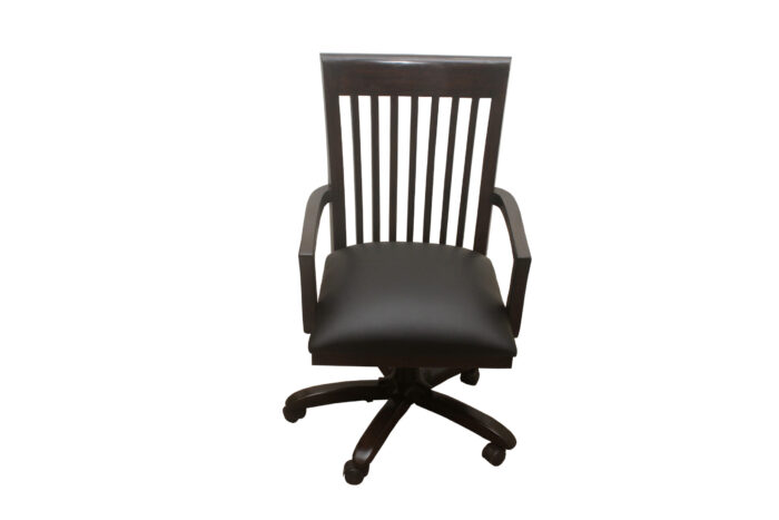 teakwood leather revolving office chair