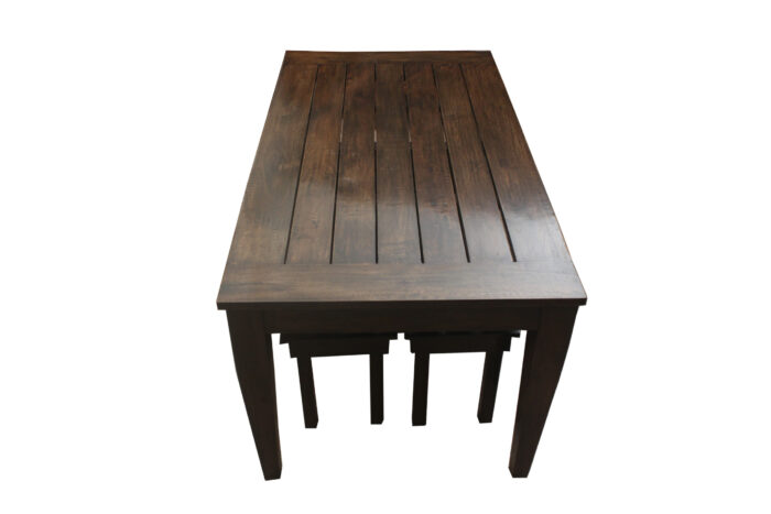 wooden dining bench set strip design 4