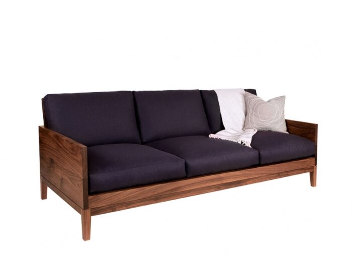 wooden 3 seater block design sofa
