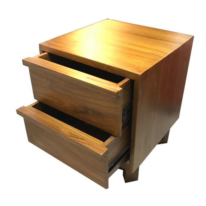 Teak bedside cabinet sleek design