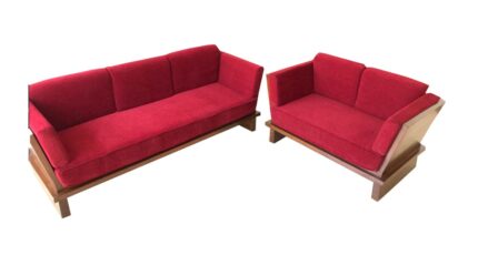 indian teak fabric sofa set