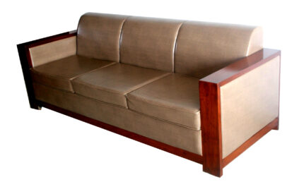 teakwood 3 seater sofa leatherite