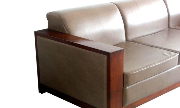 teakwood 3 seater sofa leatherite mumbai