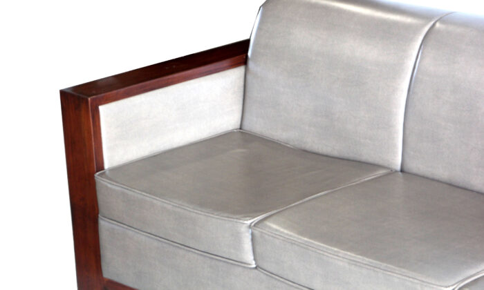 teakwood seater sofa set rexine wood handle
