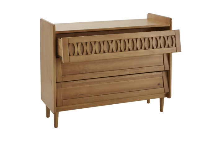 teak sideboard with three designed drawer