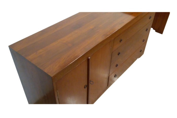teak tv cabinet with four drawers and door