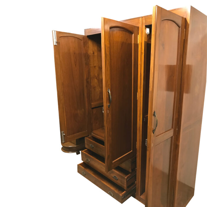 Wooden 3 door wardrobe with 2 drawers