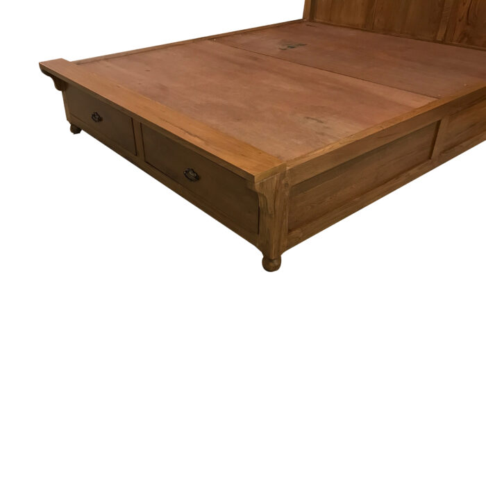 Wooden bed with storages