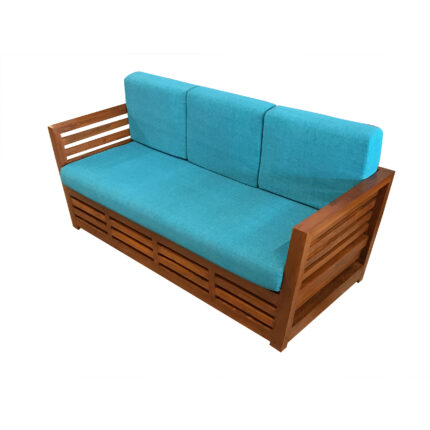 Wooden sofa with armrest