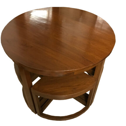 round dining set of wooden
