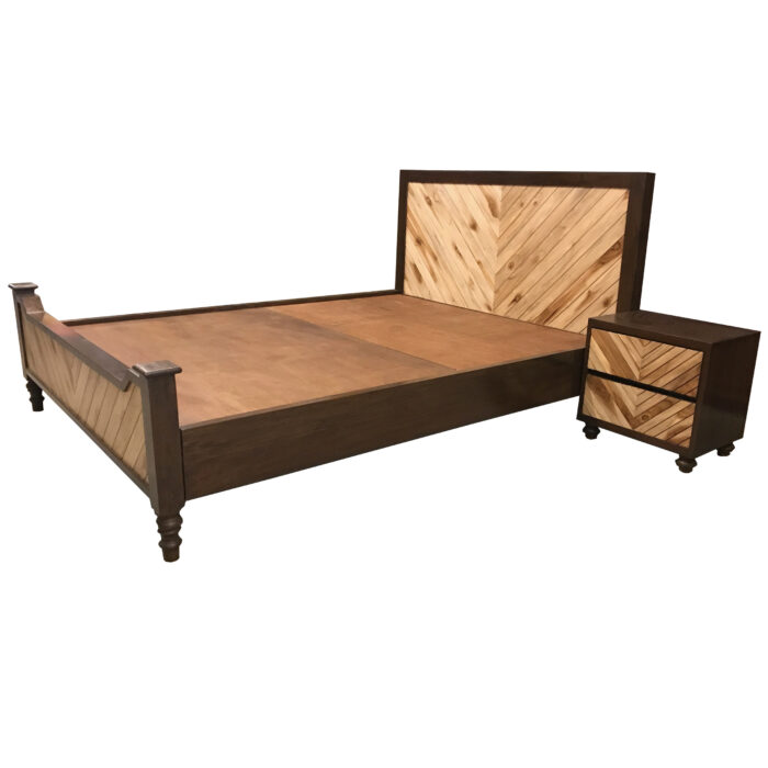 tw bed with side cabinet