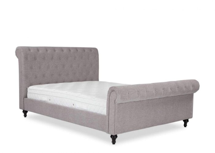 fabric sofa with curved edged corner