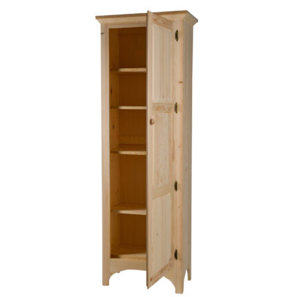 pine wood storage cainet with wooden shelves