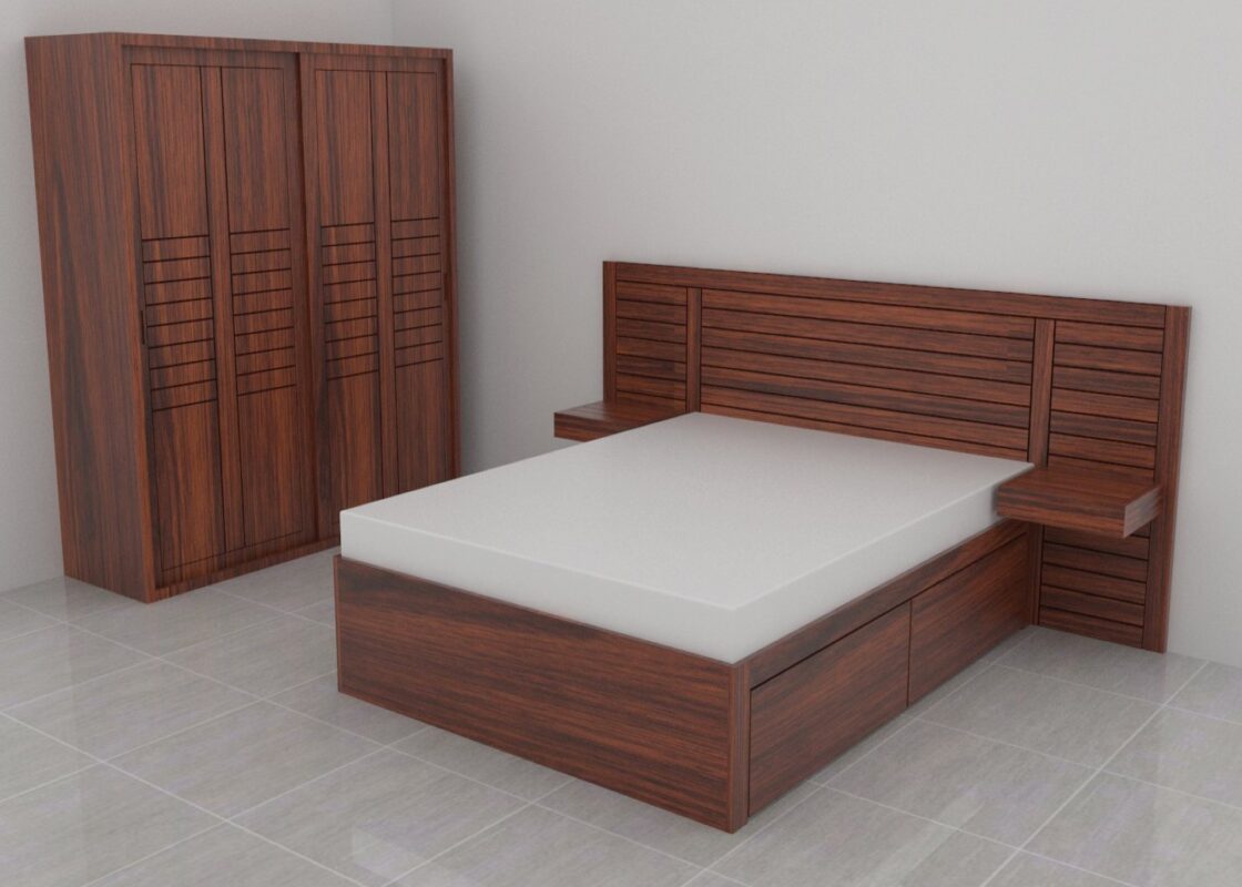 teak veneer original bedroom set design bic 1