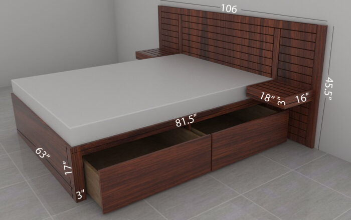 teak veneer original bedroom set design cot