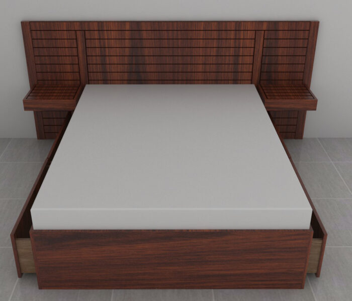 teak veneer original bedroom set design cot double headboard