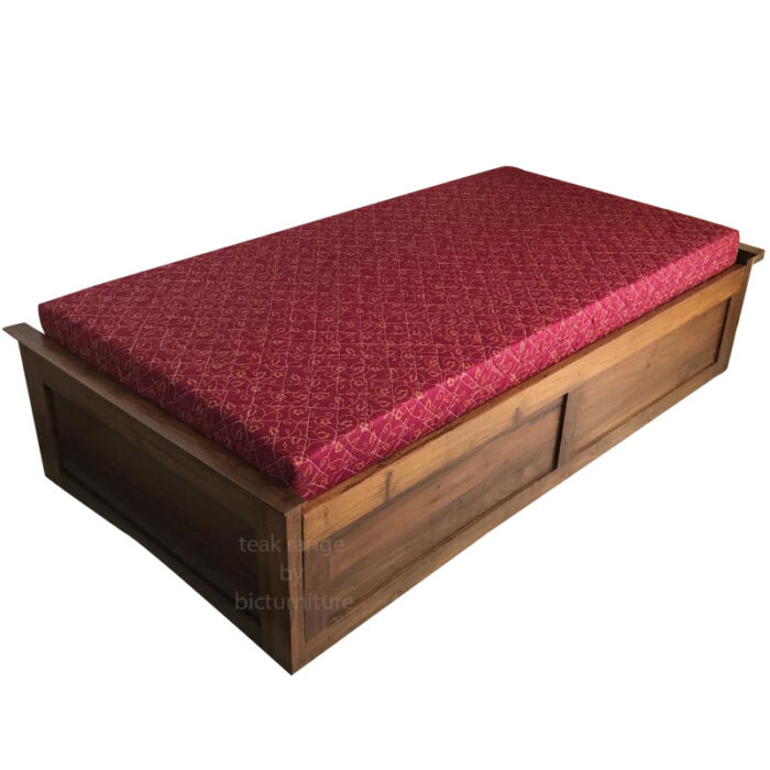 Teakwood single bed with front storage divan style 4