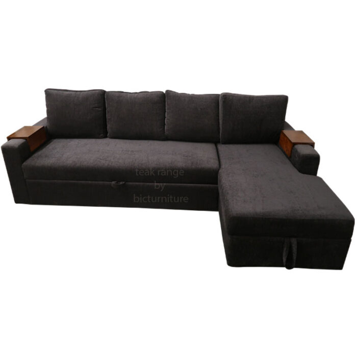wooden  L shape sofa set customised