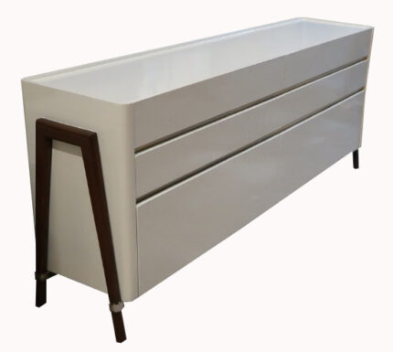 Wooden 6 drawer dresser chest of drawers in deco white finish 1