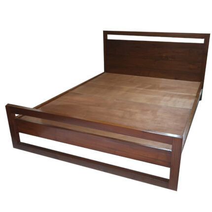 Teakwood doubled bed sleek design