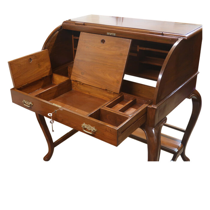 Teakwood roll top writing desk made to order