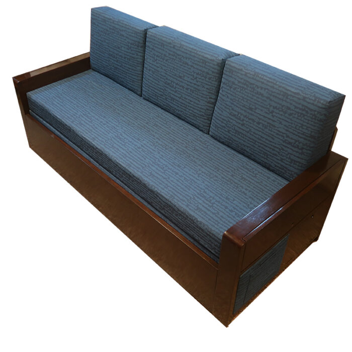 Teakwood sofa com bed with storage mumbai with side tables high density foam